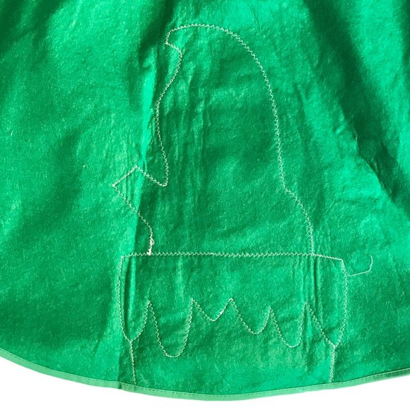 Vintage Christmas Tree Skirt Santa Chimney Felt Teddy Bear Candy Cane Snowflake - Picture 12 of 12